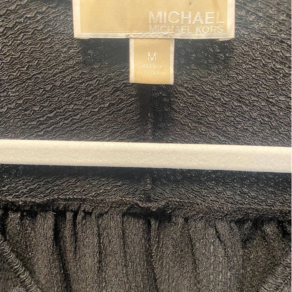 Michael Kors Long Sleeve Gauzy Peasant Blouse‎